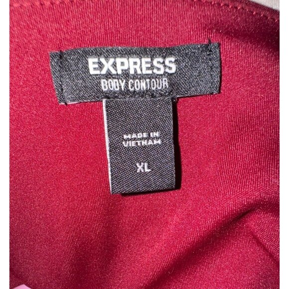 Express Body Contour Burgundy Thong Bodysuit XL Classic Stretch Basic Tank Top - Picture 2 of 5